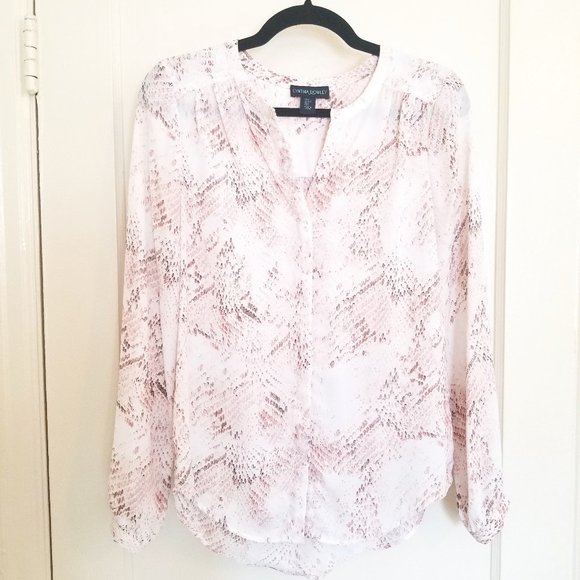 Cynthia Rowley Women's size Small Long-sleeved Snakeskin Blouse - Picture 1 of 8